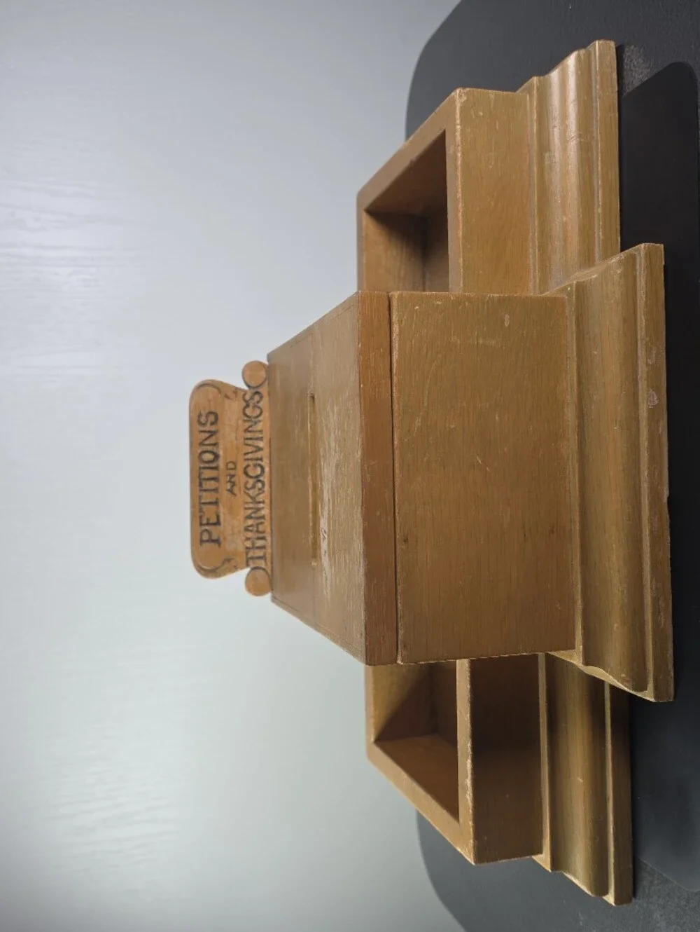 Wood Prayer Box with Side Trays - 'Petitions and Thanksgivings'